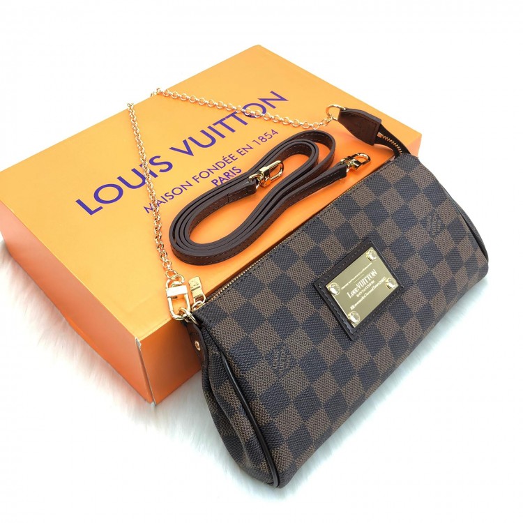 LOUİS VUİTTON EVA CLUTCH DAMİER EBENE